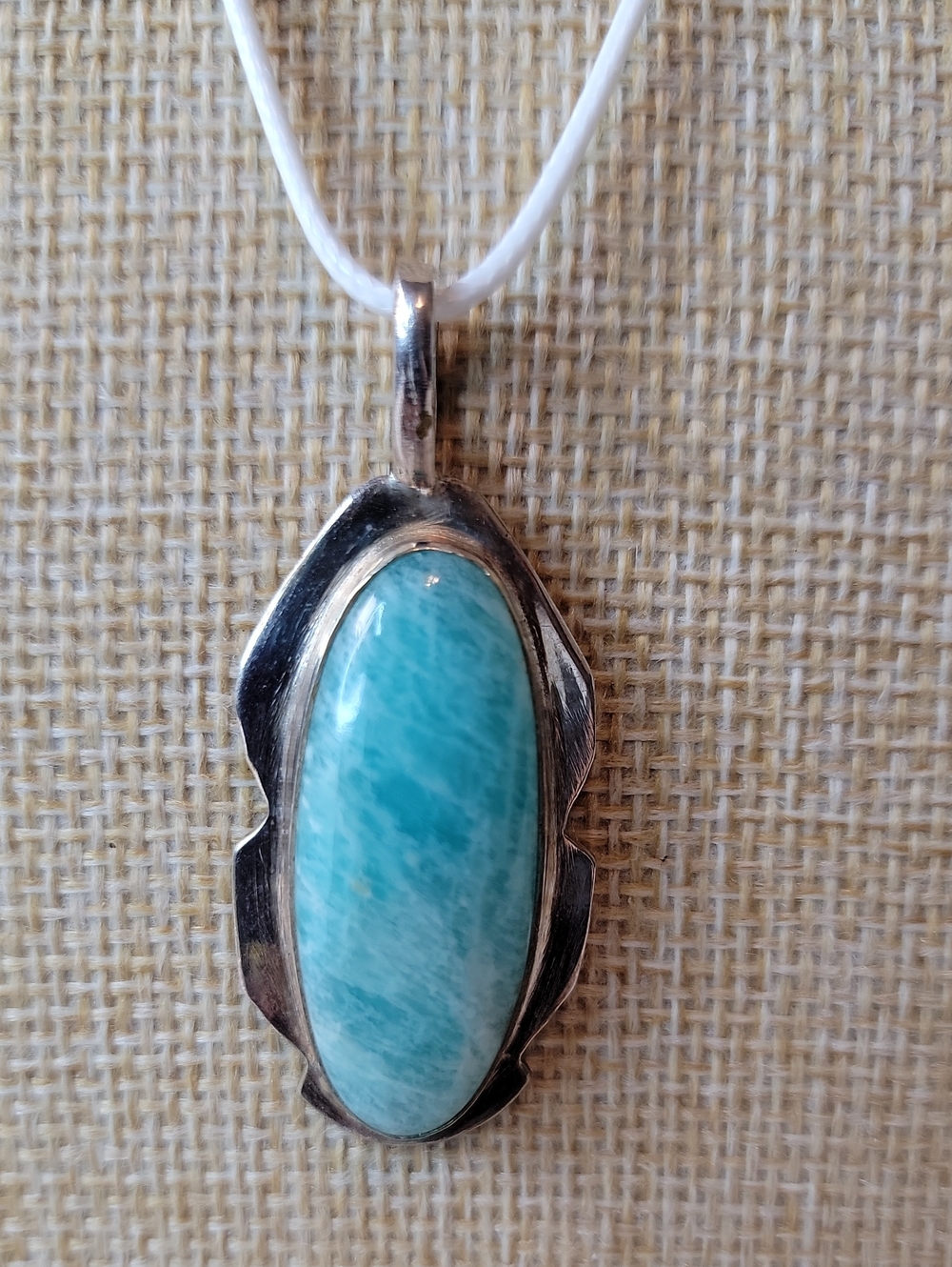 Sterling Silver Amazonite Pendant Necklace